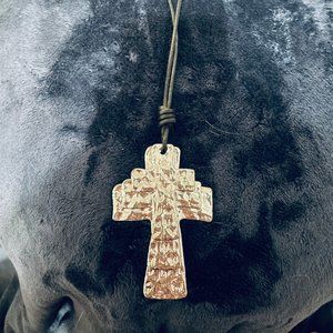 Black Necklace with Cross Pendants